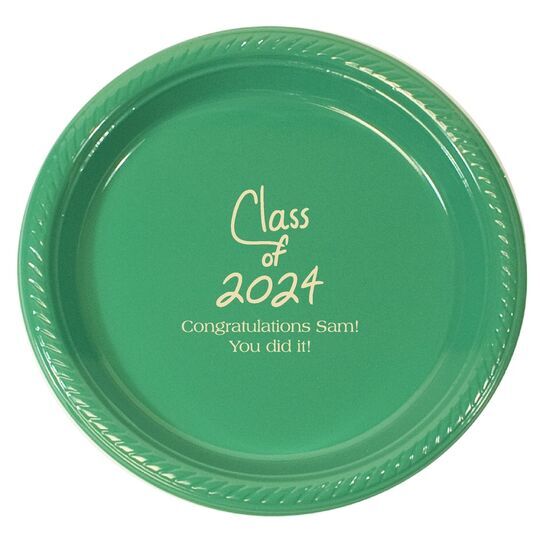 Fun Class of 2024 Plastic Plates